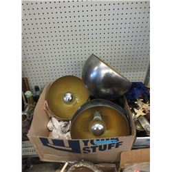 3 Mid Century Metal Hanging Lamps