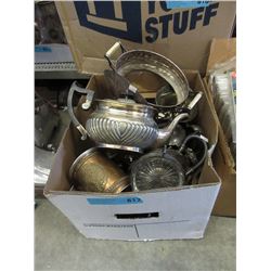Box Lot of Metal Decor - Some Vintage