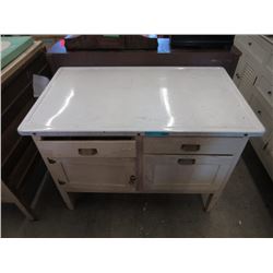 Vintage Metal Top Kitchen Cabinet