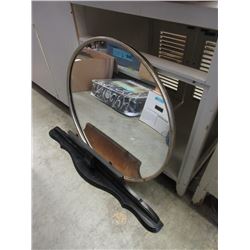 Mirror with Motor on Back & Wood Shelf