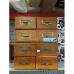 4 Vintage Stacking Wood Card Files