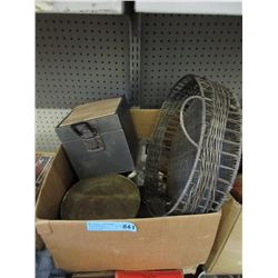 Box Lot of Metal Decor & Other Goods