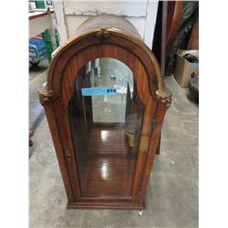 Vintage Mirror Back Display Cabinet - No Shelves