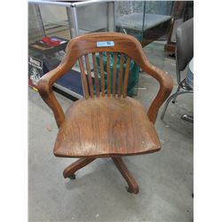 Vintage Oak Swivel Office Chair