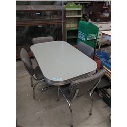 Vintage 5 Piece Chromed Kitchen Table & Chairs