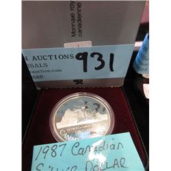 1987 Canadian Silver Dollar Coin - .500 Silver
