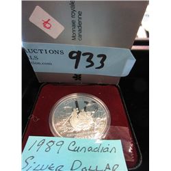1989 Canadian Silver Dollar Coin - .500 Silver