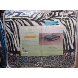 New Queen Size Animal Stripe Sherpa Blanket