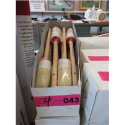 4 Dozen New #6 Birch Handled Round Brushes