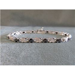 Ladies Sapphire & Diamond Tennis Bracelet