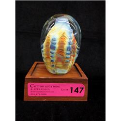 Signed Art Glass Paperweight