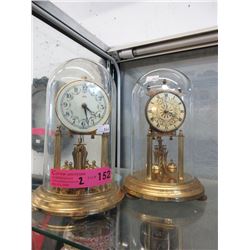 2 Glass Domed Anniversary Clocks
