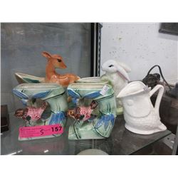 4 Vintage Vases & a Jug