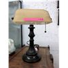 Image 1 : Metal Bankers Lamp with Glass Shade