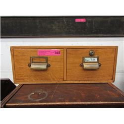 Oak 2 Drawer Index Card File