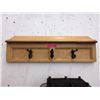 Image 1 : Wood Coat Rack with Cast Metal Hooks