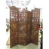 Image 1 : 4 Panel Folding Carved Teak Screen