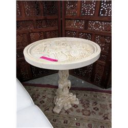 Heavy Carved Resin End Table