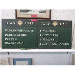 Pair of Storybrooke Town Hall Signs