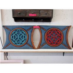 Pair of Wood & Fabric Wall Plaques