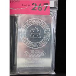 10 Oz. Royal Canadian Mint .9999 Silver Bar