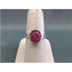 4.61 Carat Star Ruby Cabochon Solitaire Ring