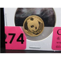 8.0 Gram .999 Gold 2018 Chinese Panda Coin