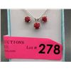 Image 1 : New Red Ruby Earrings & Necklace Set
