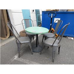 Metal Patio Table with 4 Chairs