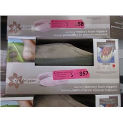 3 Pairs of New Brown Memory Foam Slippers - XL