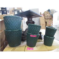 2 New 3 Piece Ceramic Planter Sets