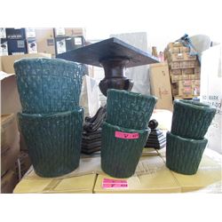 2 New 3 Piece Ceramic Planter Sets