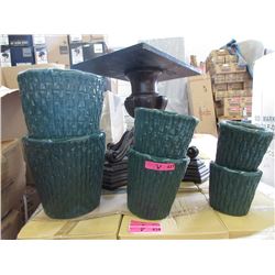 2 New 3 Piece Ceramic Planter Sets