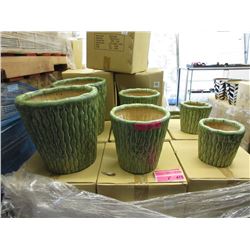 2 New 3 Piece Sets of Ceramic Plant Pots