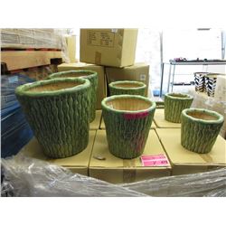 2 New 3 Piece Sets of Ceramic Plant Pots