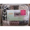 New Animal Block Print Queen Size Plush Blanket