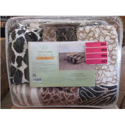 New Animal Block Print Queen Size Plush Blanket