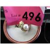 14 KT Gold & Diamond Pearl Ring - Size 6
