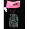 Carved Jade Buddha Pendant on Cord