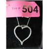 .925 Silver and Diamond Heart Necklace