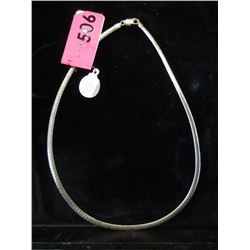New Sterling Silver 18" Flat Link Necklace