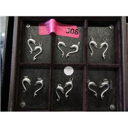 12 New Sterling Silver 1 1/2" Dolphin Pendants