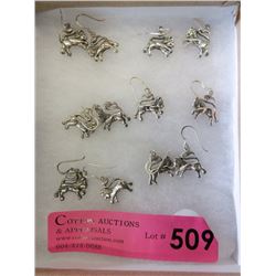 6 New Pairs of Sterling Silver Lion Earrings