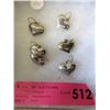 3 New Pairs of Sterling Silver Puff Heart Earrings