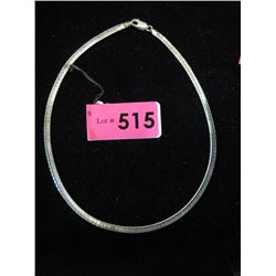 New 16" Sterling Silver Flat Link Necklace