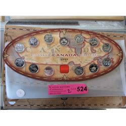 2 Canadian 1999 Millennium Quarter Sets