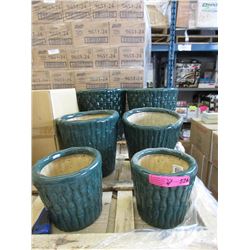 2 New 3 Piece Ceramic Plant Pot Set
