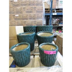 2 New 3 Piece Ceramic Plant Pot Set