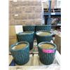 2 New 3 Piece Ceramic Plant Pot Set