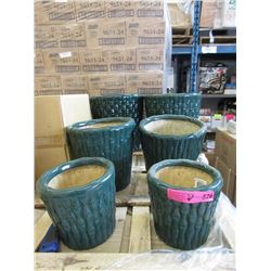 2 New 3 Piece Ceramic Plant Pot Set